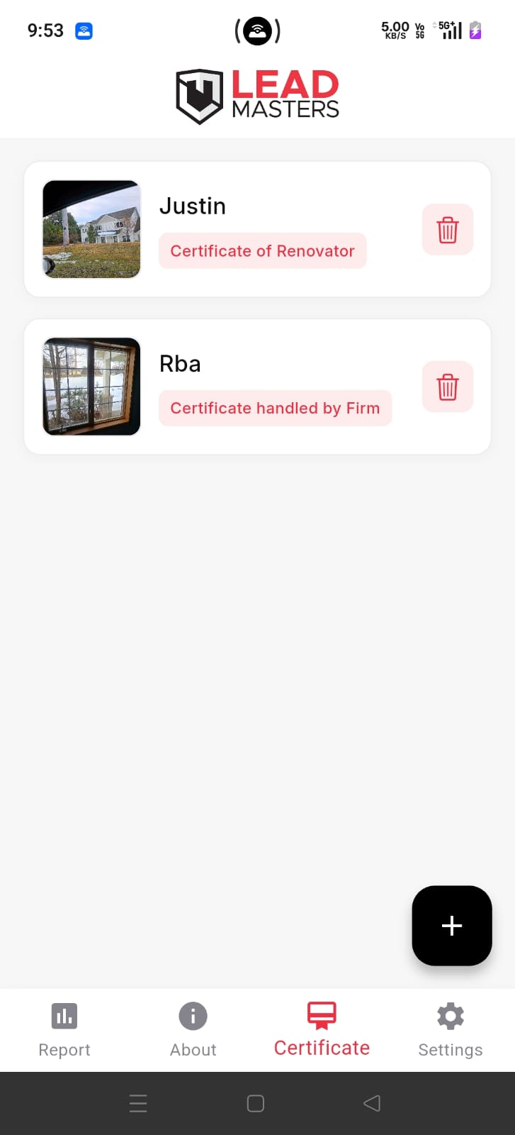 LeadMasters certificate screen