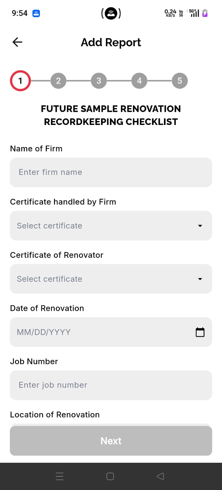 LeadMasters report form screen